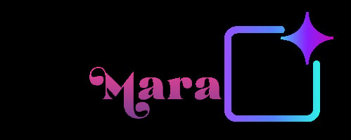 Mara logo with purple gradient text and rounded square icon with sparkle accent